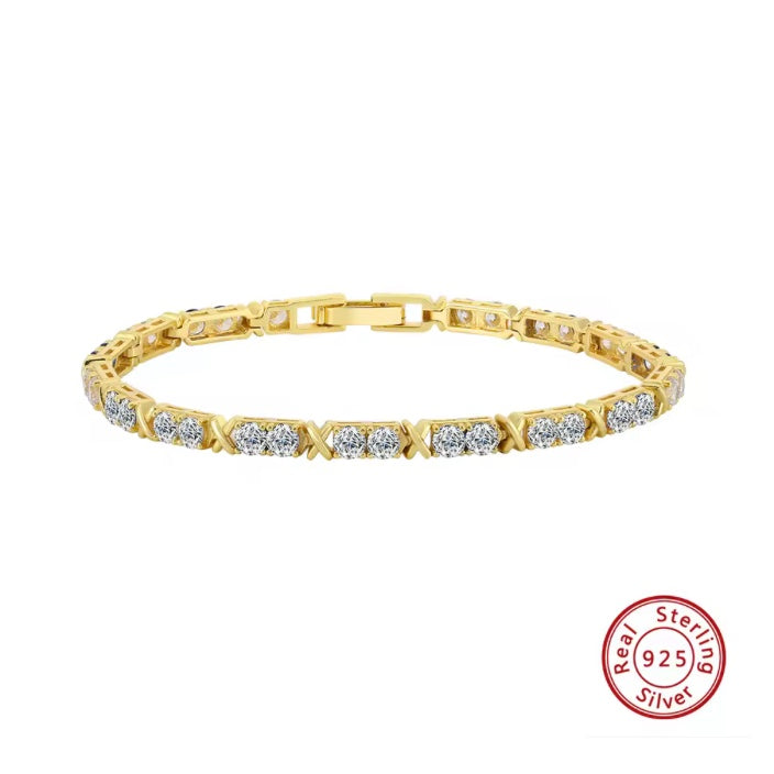 VYNE 3MM GEKREUZTES TENNISARMBAND GLD