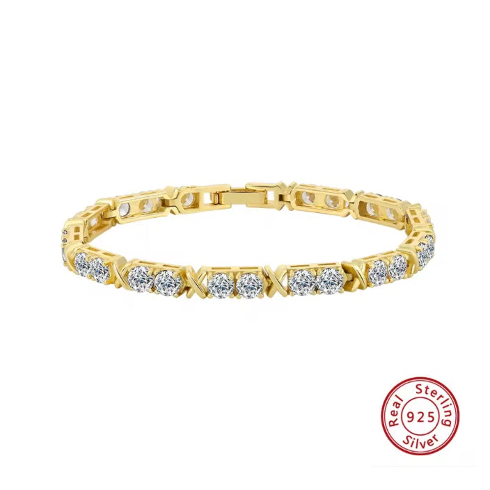 VYNE 4MM GEKREUZTES TENNISARMBAND GLD
