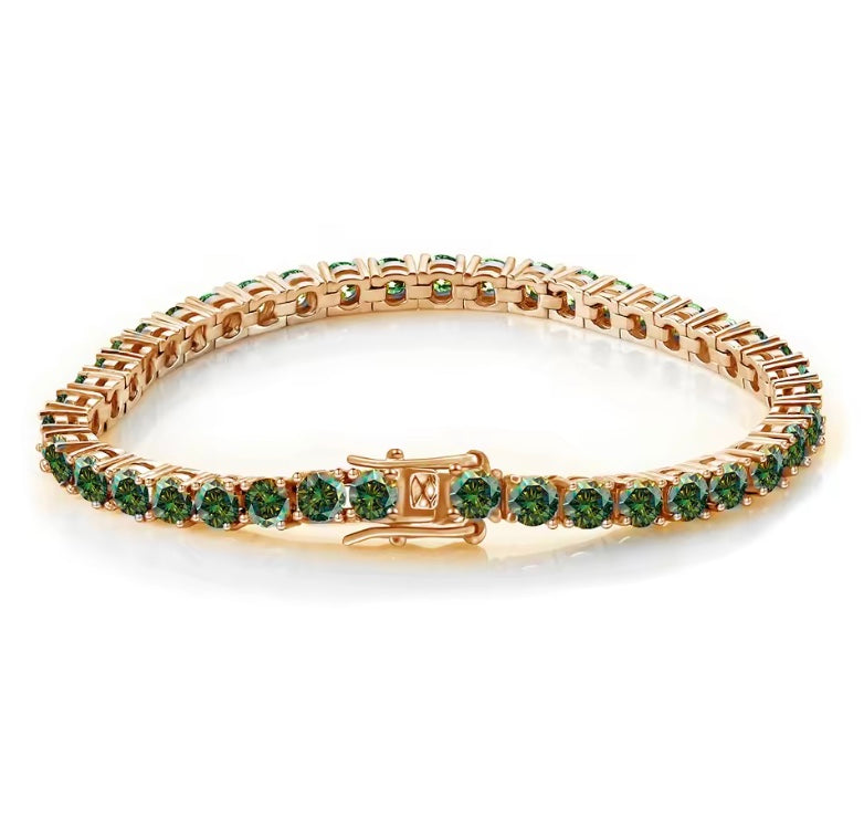 VYNE // GEMSTONE BRACELET ROSE GREEN