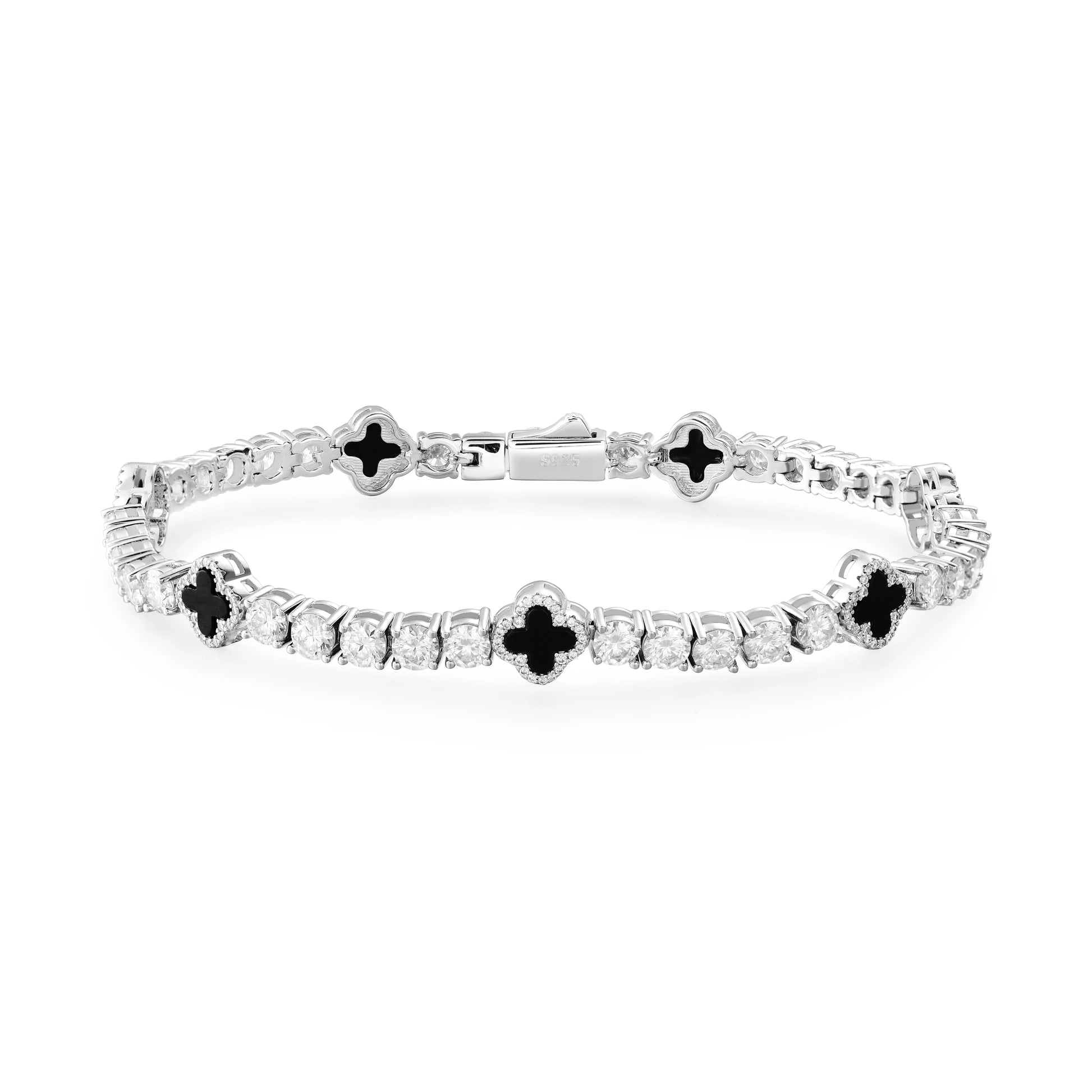 VYNE // MOISSANITE SCHWARZES MOTIV TENNISARMBAND - 925 SILBER - VVS1 4mm