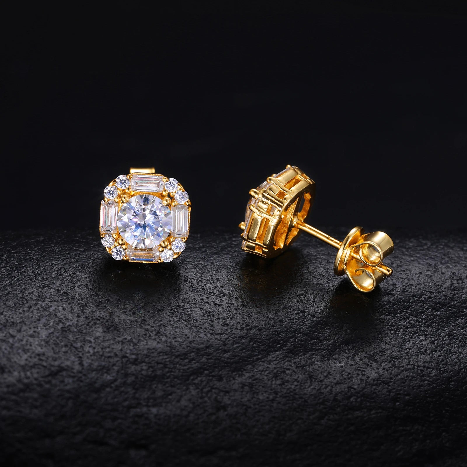 VYNE // ITALIAN SILVER MOISSANITE EARRINGS 8MM