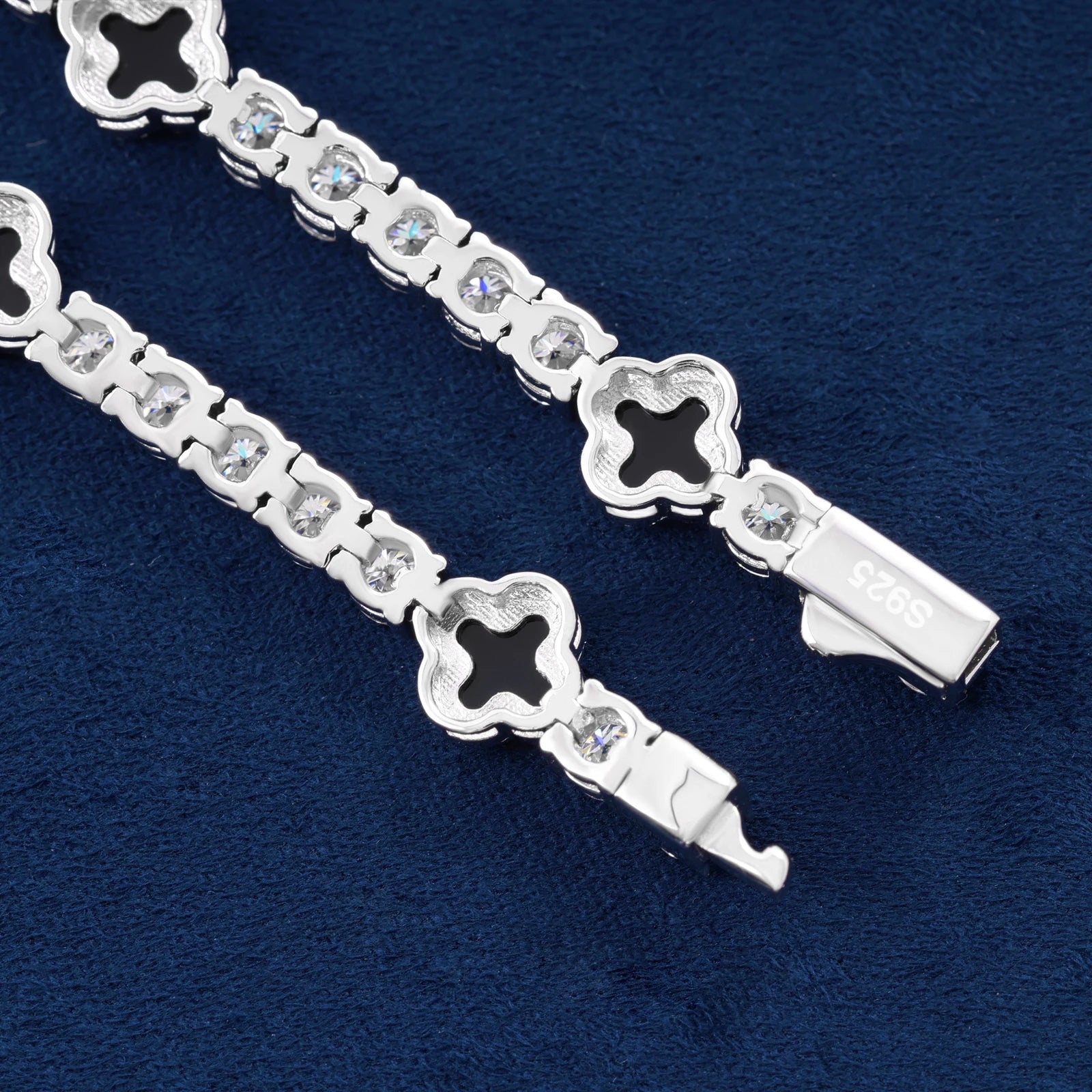 VYNE // MOISSANITE SCHWARZES MOTIV TENNISARMBAND - 925 SILBER - VVS1 4mm