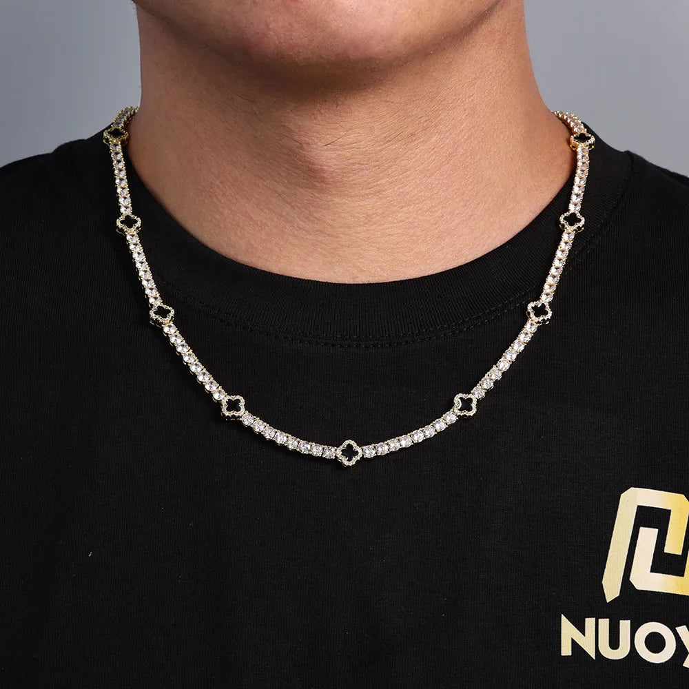 VYNE // BLACK MOTIF TENNIS BRACELET PLATED GLD
